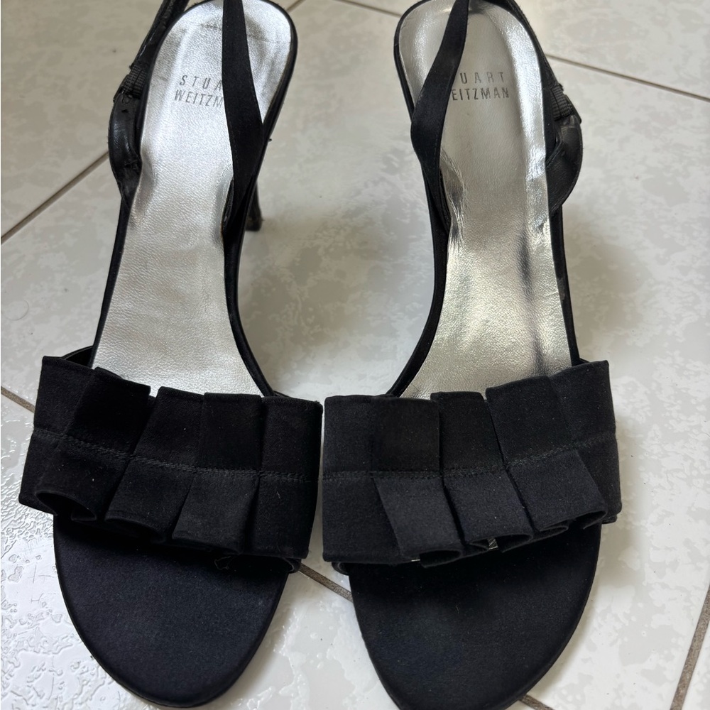 Stuart Weitzman Black Ruffle Heels
